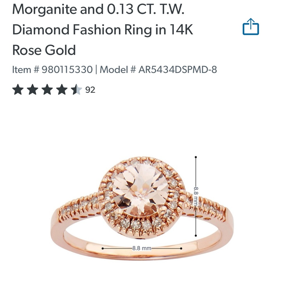 Rose gold morganite ring
